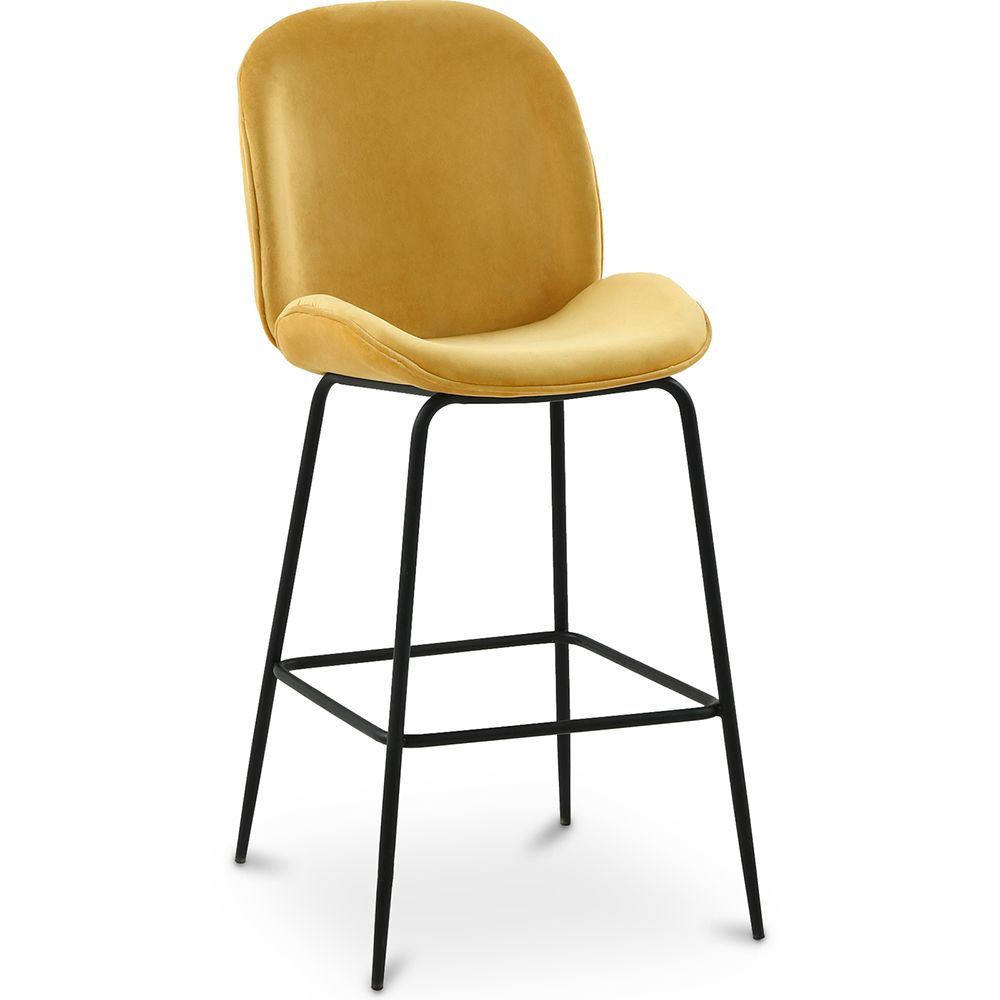 Backrest Stool - Velvet Upholstered - Retro Design - Elias image 8