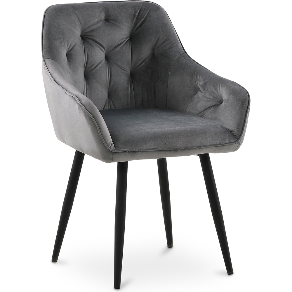  Buy Dining Chair Accent Velvet Upholstered Scandi Retro Design Wooden Legs - Alene  Dark grey 59998 - in the UK