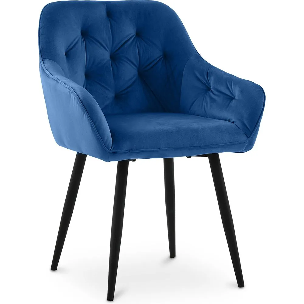 Dining Chair with Armrests - Upholstered in Velvet - Alene image 8