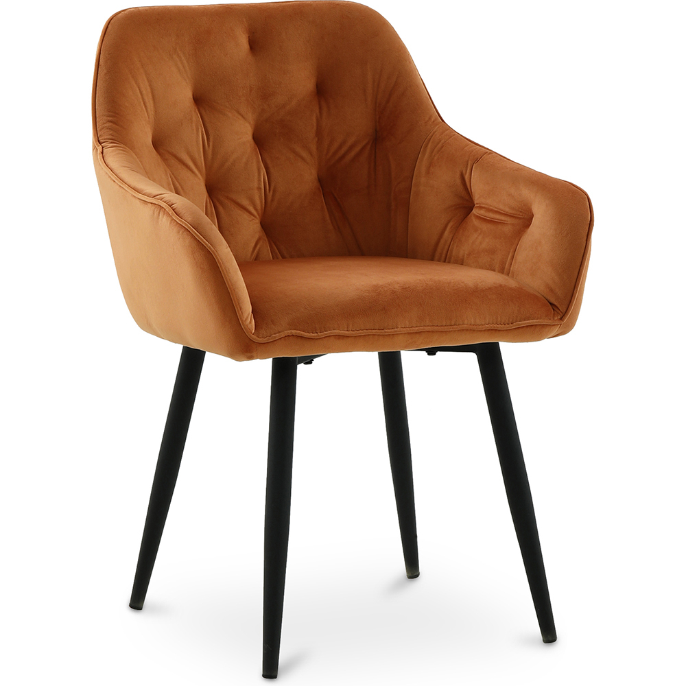  Buy Dining Chair with Armrests - Upholstered in Velvet - Alene Orange 59998 - in the UK