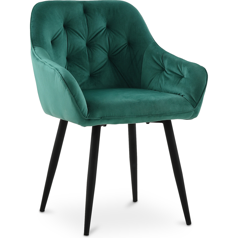  Buy Dining Chair Accent Velvet Upholstered Scandi Retro Design Wooden Legs - Alene  Green 59998 - in the UK