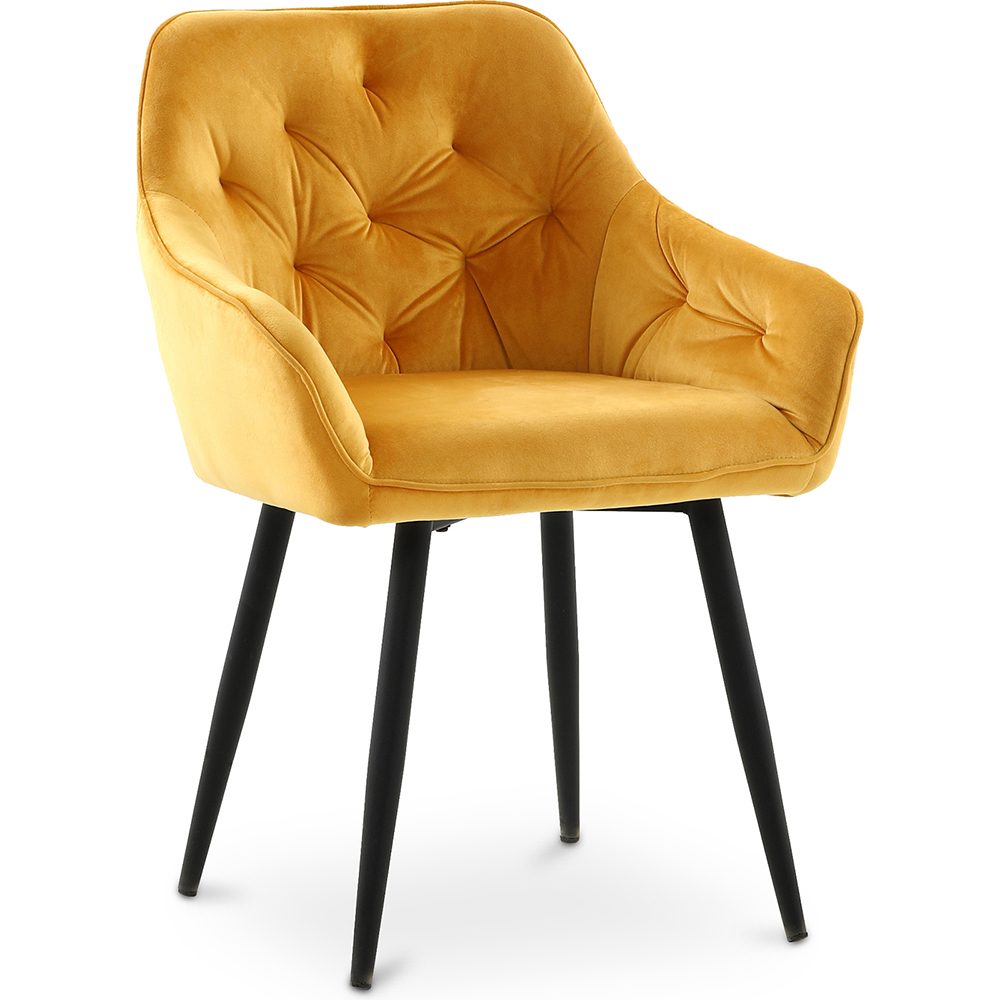  Buy Dining Chair Accent Velvet Upholstered Scandi Retro Design Wooden Legs - Alene  Yellow 59998 - in the UK