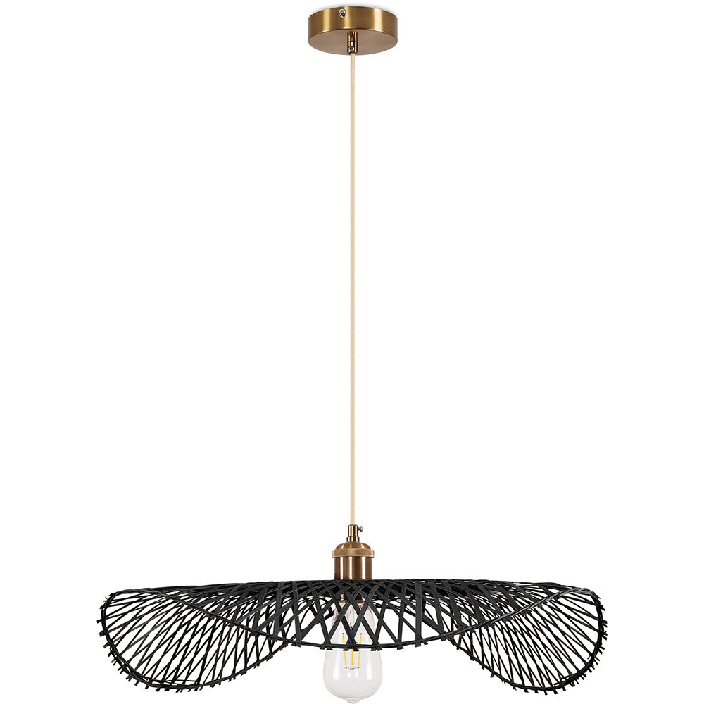 Bamboo Ceiling Lamp - Boho Bali Design Pendant Lamp - Bahati image 8