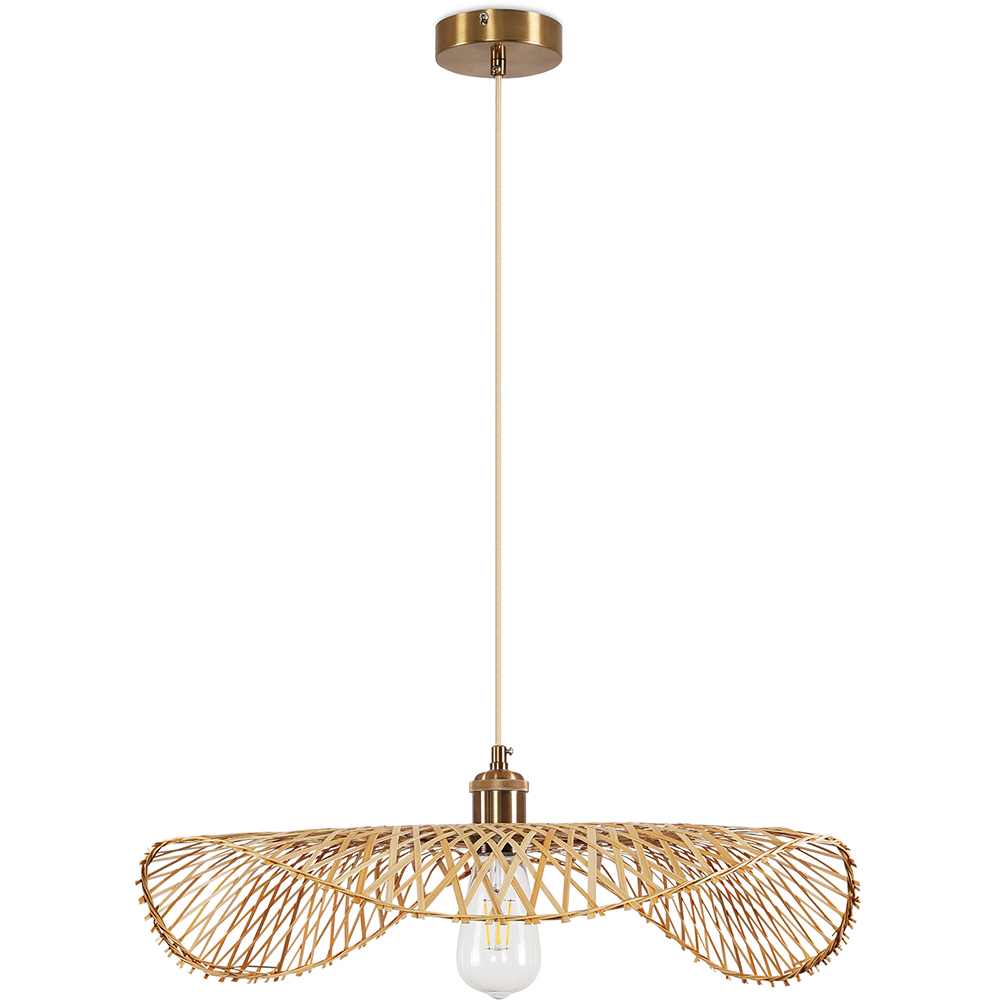  Buy Bamboo Ceiling Lamp - Boho Bali Design Pendant Lamp - Bahati Gold 60001 - in the UK