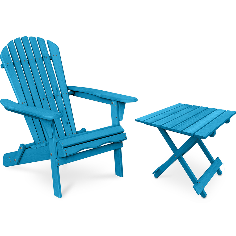  Buy Outdoor Chair and Outdoor Garden Table - Wooden - Alana Turquoise 60008 - in the UK