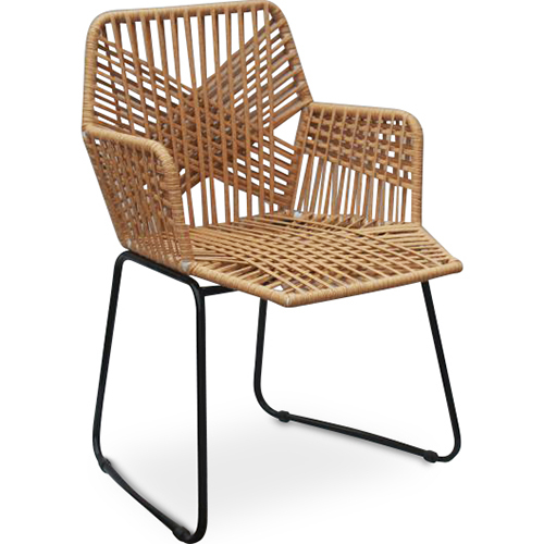  Buy Rattan Dining Chair - Garden Chair Boho Bali Design - Tale Black 60015 - in the UK