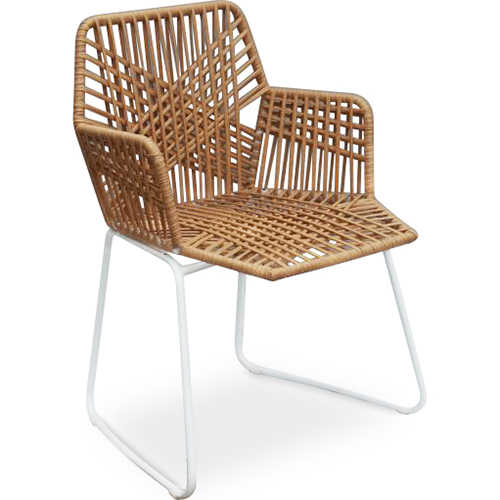  Buy Rattan Dining Chair - Garden Chair Boho Bali Design - Tale White 60015 - in the UK