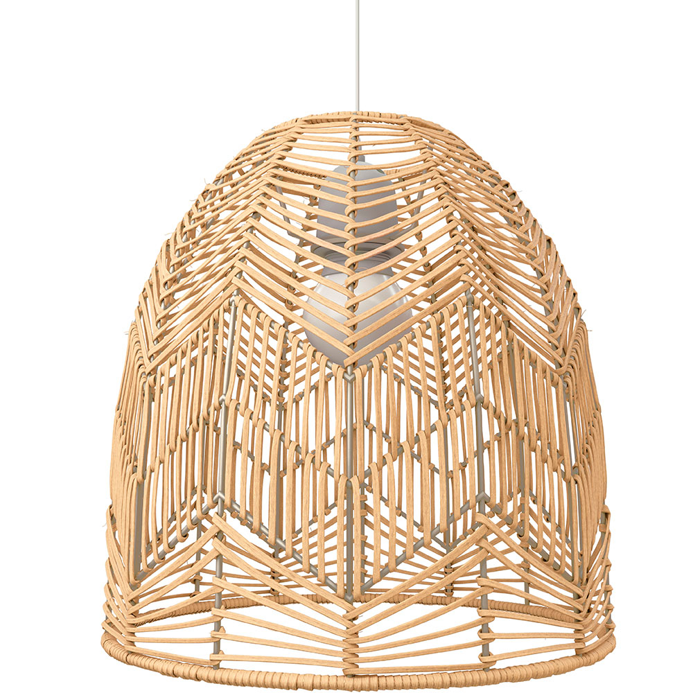  Buy Rattan Ceiling Lamp - Boho Bali Design Pendant Lamp - Bu Light natural wood 60030 - in the UK