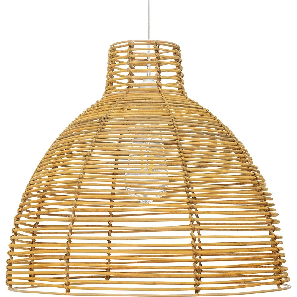 Rattan Ceiling Lamp - Boho Bali Design Pendant Lamp - Can image 8
