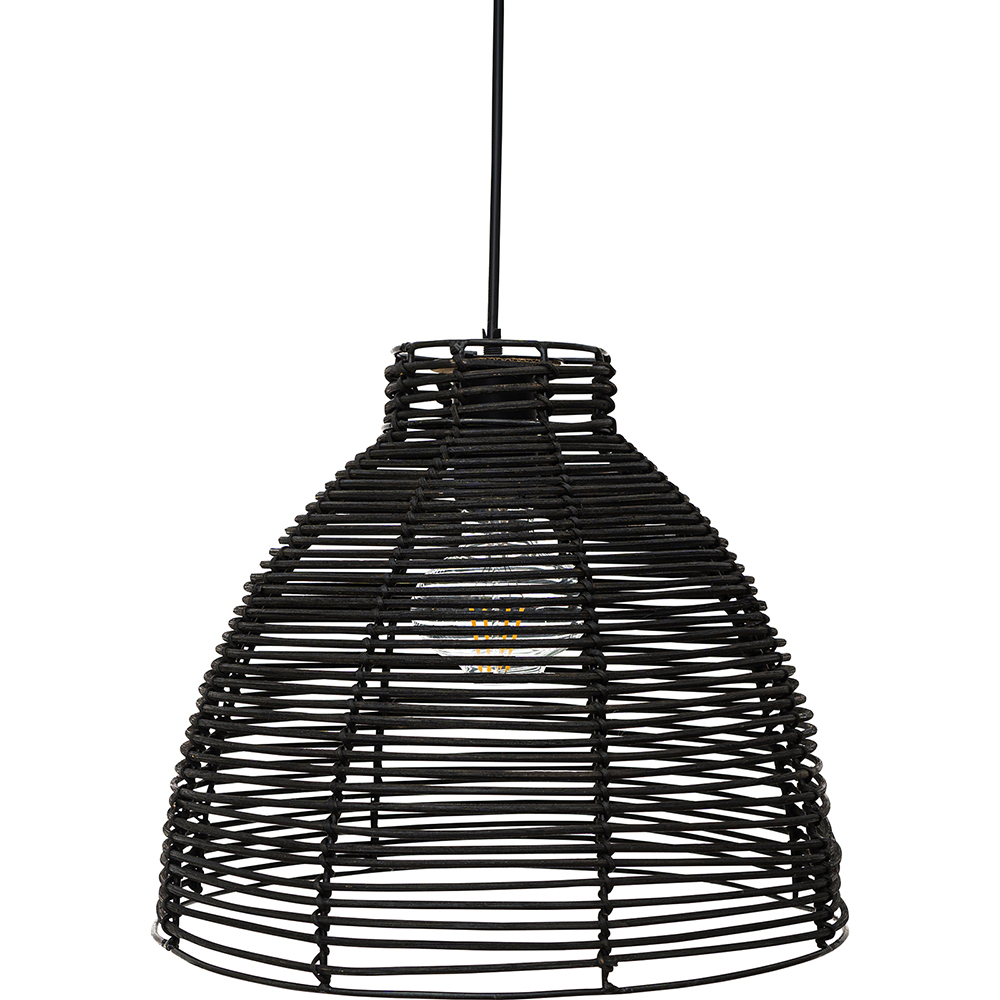  Buy Black Rattan Ceiling Lamp - Boho Bali Design Pendant Lamp - Gian Black 60037 - in the UK