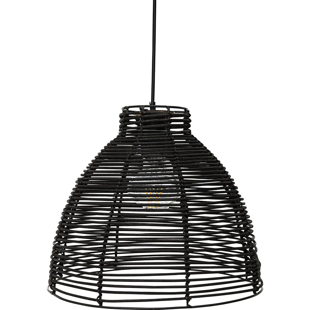 Black Rattan Ceiling Lamp - Boho Bali Design Pendant Lamp - Gian image 8