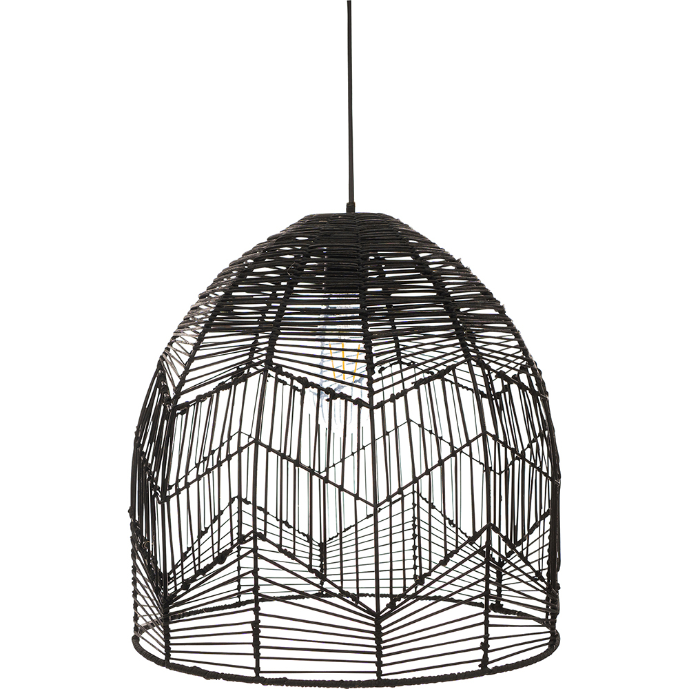  Buy Black Rattan Ceiling Lamp - Boho Bali Design Pendant Lamp - Le Black 60040 - in the UK
