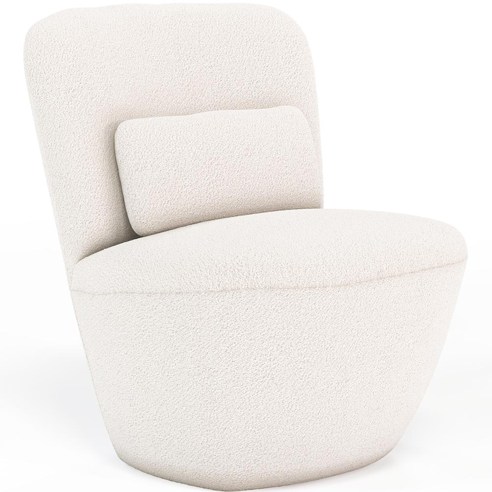  Buy Design Armchair - Upholstered in Bouclé Fabric - Carla White 60071 - in the UK