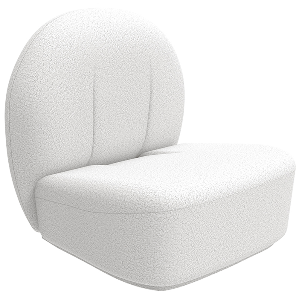  Buy Design Armchair - Upholstered in Bouclé Fabric - Loraine White 60072 - in the UK