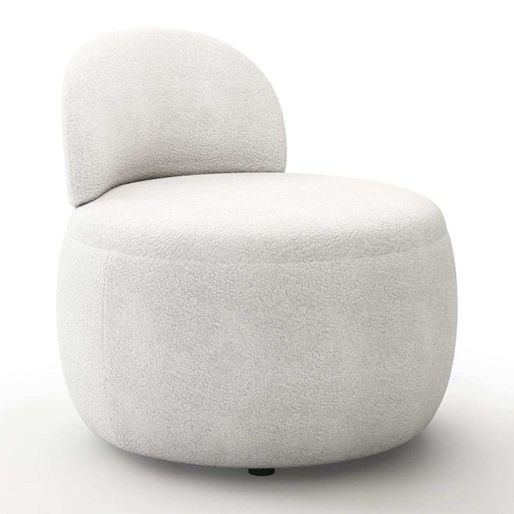  Buy White boucle ​armchair - upholstered - Melanie White 60073 - in the UK