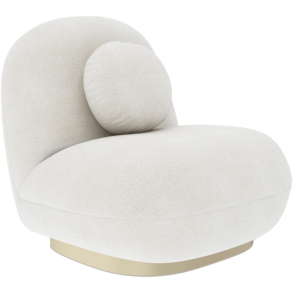  Buy White boucle armchair - upholstered - Larry White 60078 - in the UK