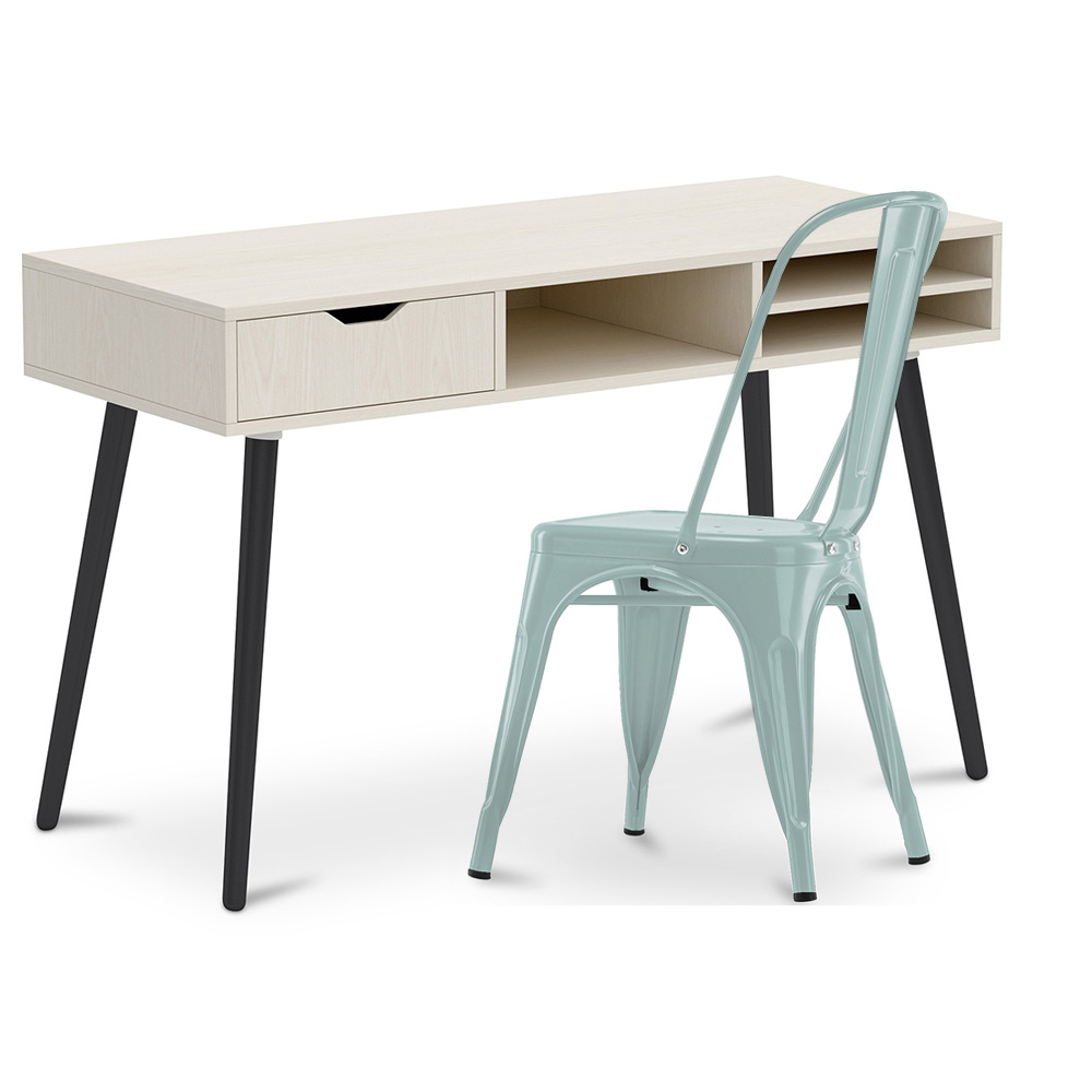  Buy Wooden Desk - Scandinavian Design - Beckett + Dining Chair - Stylix Pastel green 60065 - in the UK