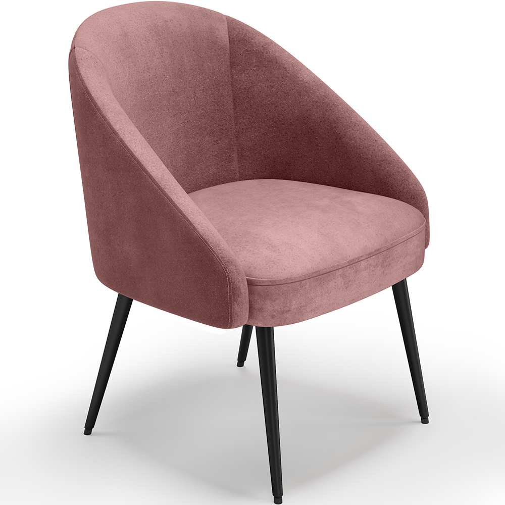  Buy Design Armchair - Upholstered in Velvet - Wasda Pink 60076 - in the UK