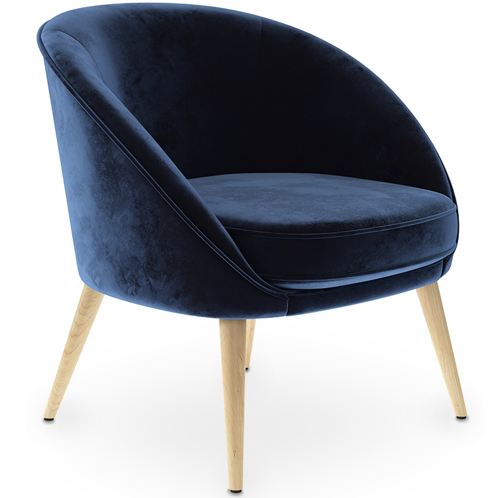 Buy Design Armchair - Upholstered in Velvet - Pimba Dark blue 60077 - in the UK