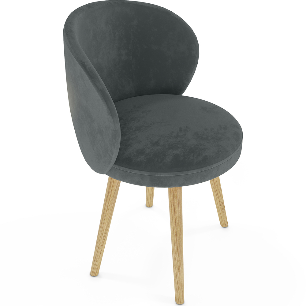  Buy Designer Armchair - Upholstered in Velvet - Yuna Dark grey 60081 - in the UK