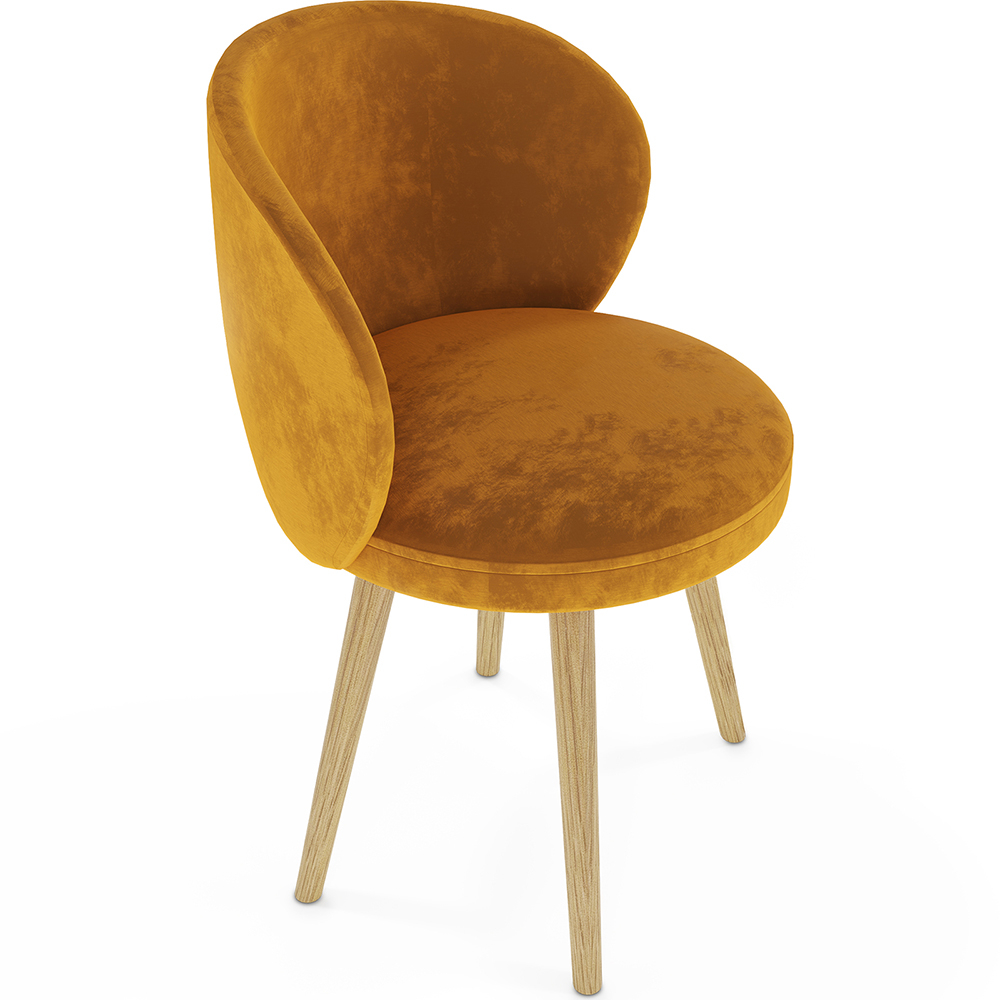  Buy Designer Armchair - Upholstered in Velvet - Yuna Yellow 60081 - in the UK