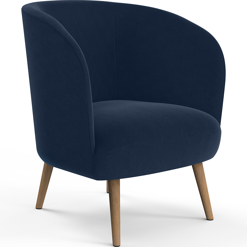  Buy Design Armchair - Upholstered in Velvet - Krenda Dark blue 60083 - in the UK