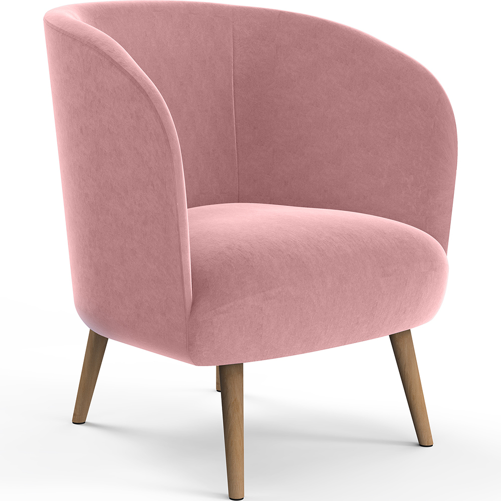  Buy Design Armchair - Upholstered in Velvet - Krenda Pink 60083 - in the UK