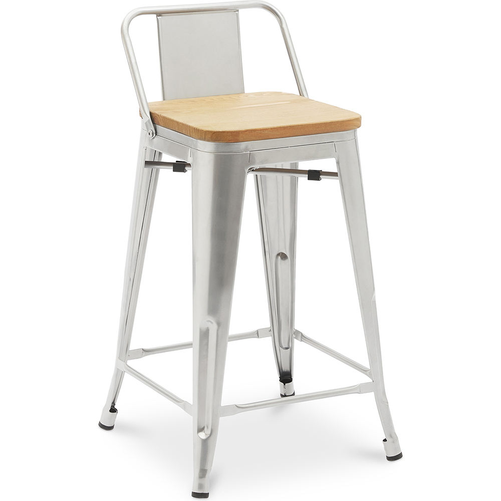  Buy Bar Stool with Backrest - Industrial Design - Wood & Steel - 60cm - New Edition - Stylix Steel 60125 - in the UK