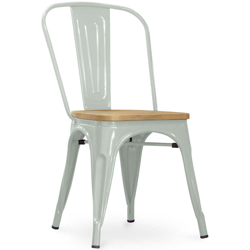  Buy Dining Chair - Industrial Design - Steel and Wood - New Edition - Stylix Pale green 60123 - in the UK