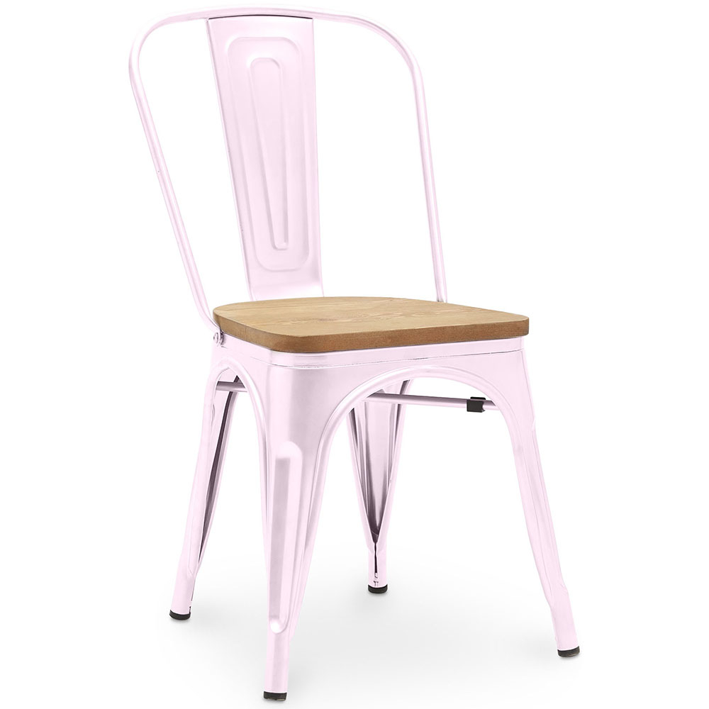  Buy Dining Chair - Industrial Design - Steel and Wood - New Edition - Stylix Pastel pink 60123 - in the UK