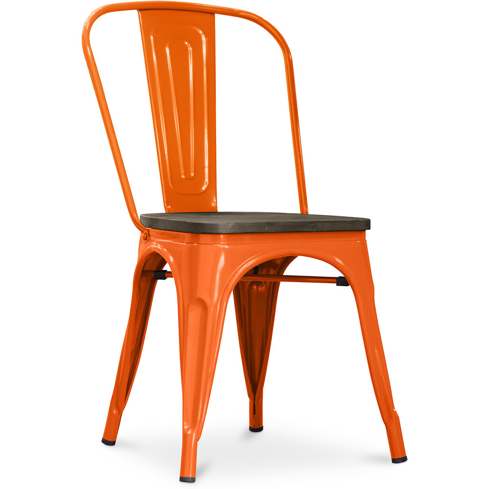  Buy Dining Chair - Industrial Design - Steel and Wood - New Edition - Stylix Orange 60124 - in the UK