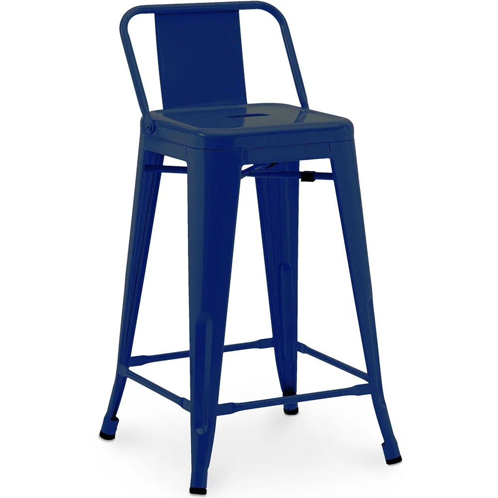 Bar Stool with Backrest - Industrial Design - 60cm - New Edition - Stylix image 8
