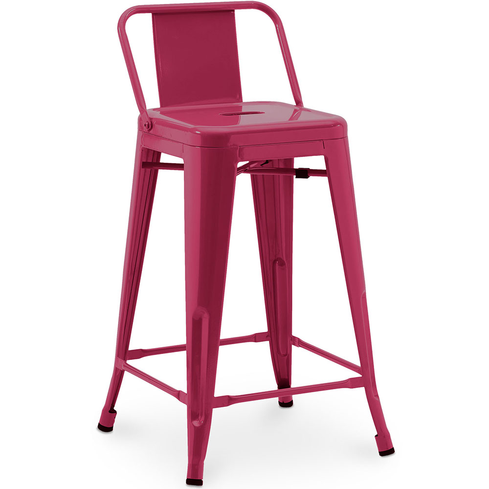  Buy Bar Stool with Backrest - Industrial Design - 60cm - New Edition - Stylix Fuchsia 60126 - in the UK