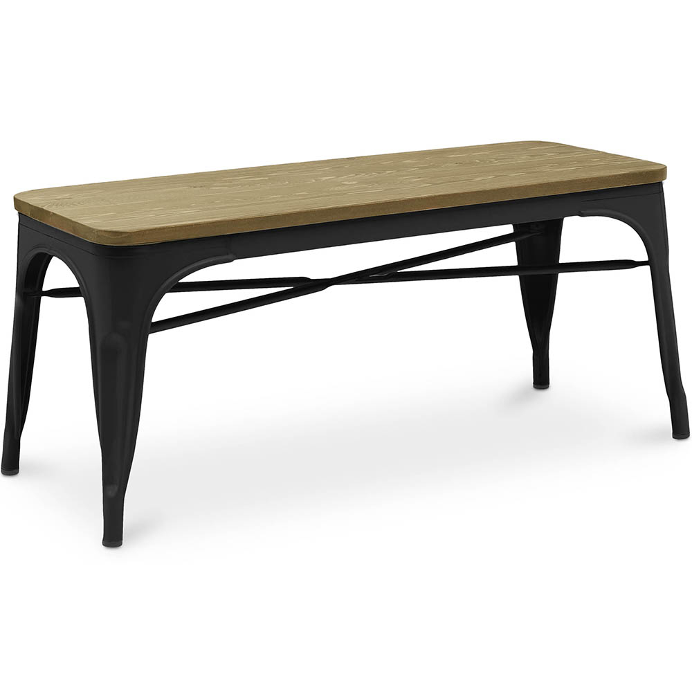  Buy Bench - Industrial Design - Wood and Metal - Stylix Black 60131 - in the UK