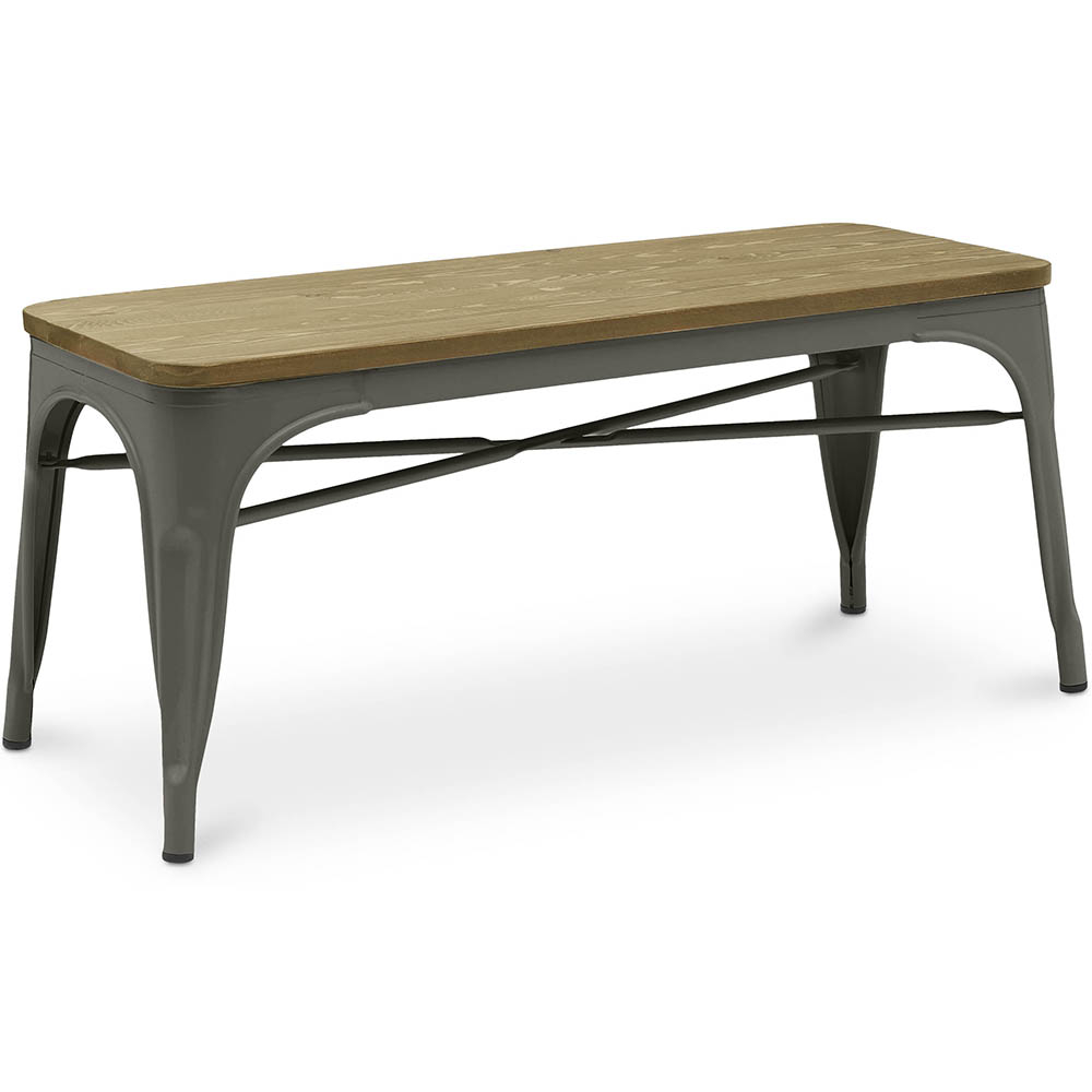 Buy Bench - Industrial Design - Wood and Metal - Stylix Dark grey 60131 - in the UK