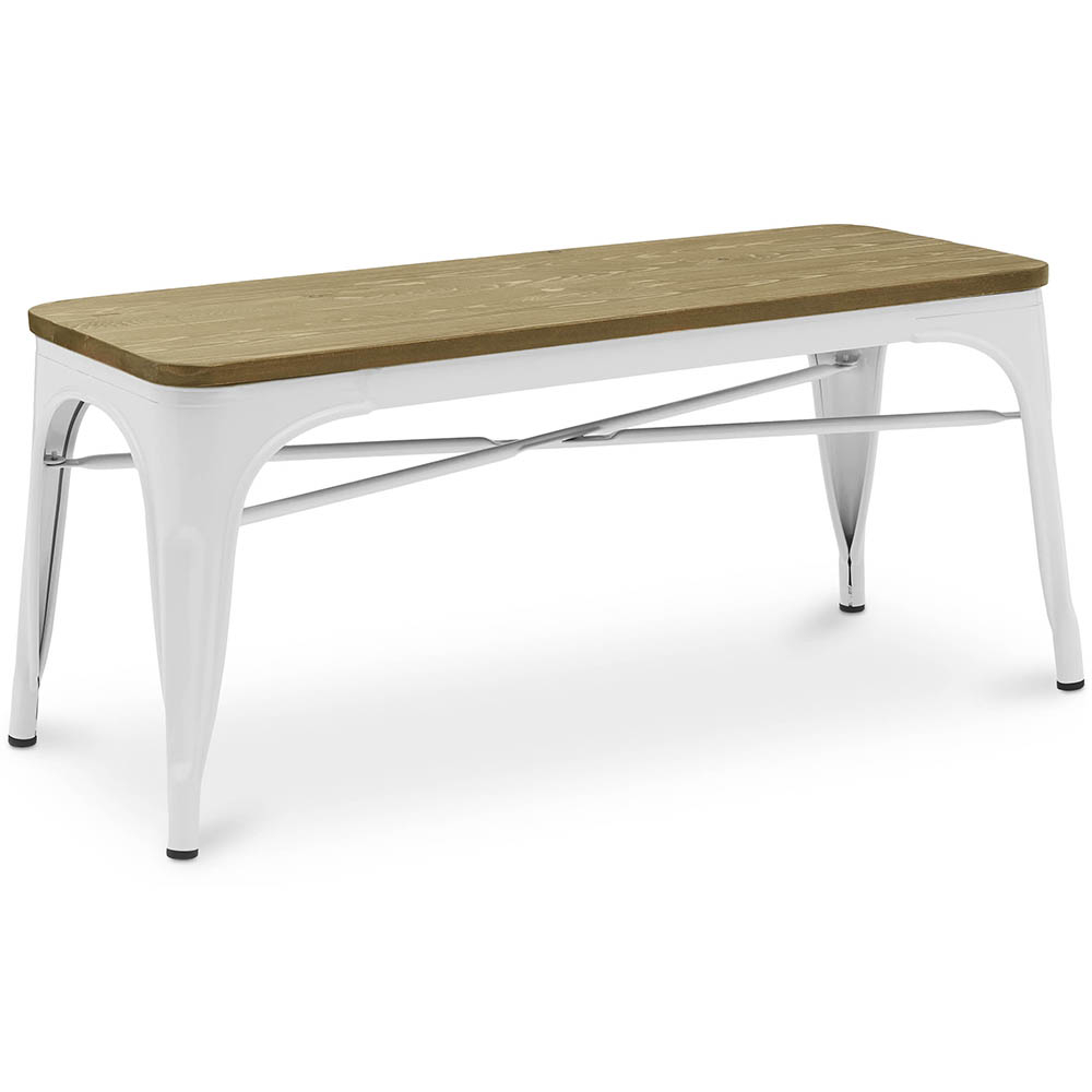  Buy Bench - Industrial Design - Wood and Metal - Stylix White 60131 - in the UK