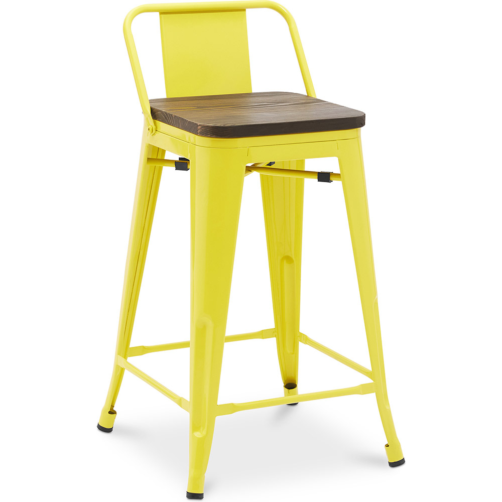  Buy Bar Stool - Industrial Design - Wood & Steel - 60cm - New Edition - Stylix Yellow 60133 - in the UK