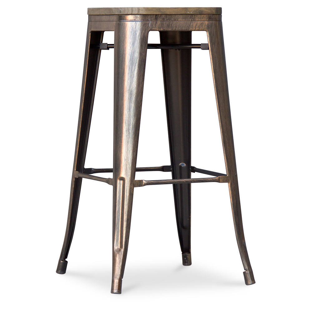  Buy Bar Stool - Industrial Design - Wood & Steel - 76 cm - New Edition- Stylix Metallic bronze 60137 - in the UK