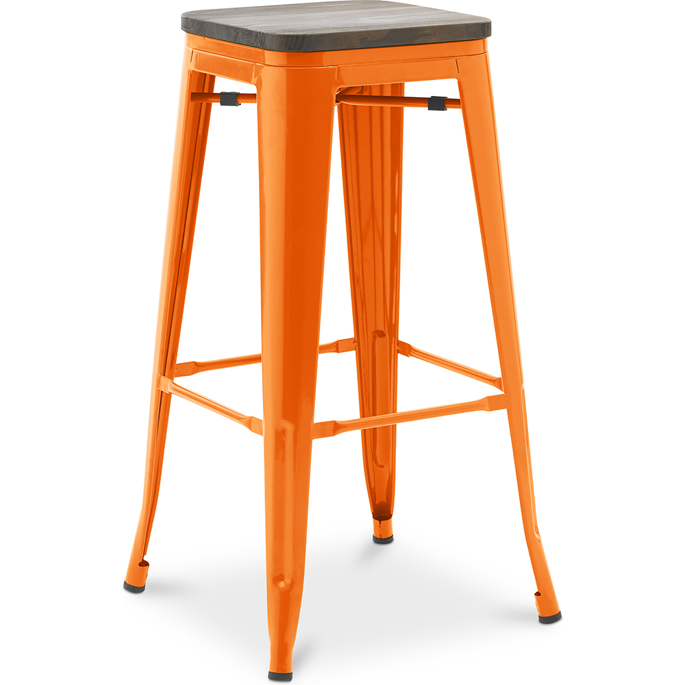  Buy Bar Stool - Industrial Design - Wood & Steel - 76 cm - New Edition- Stylix Orange 60137 - in the UK
