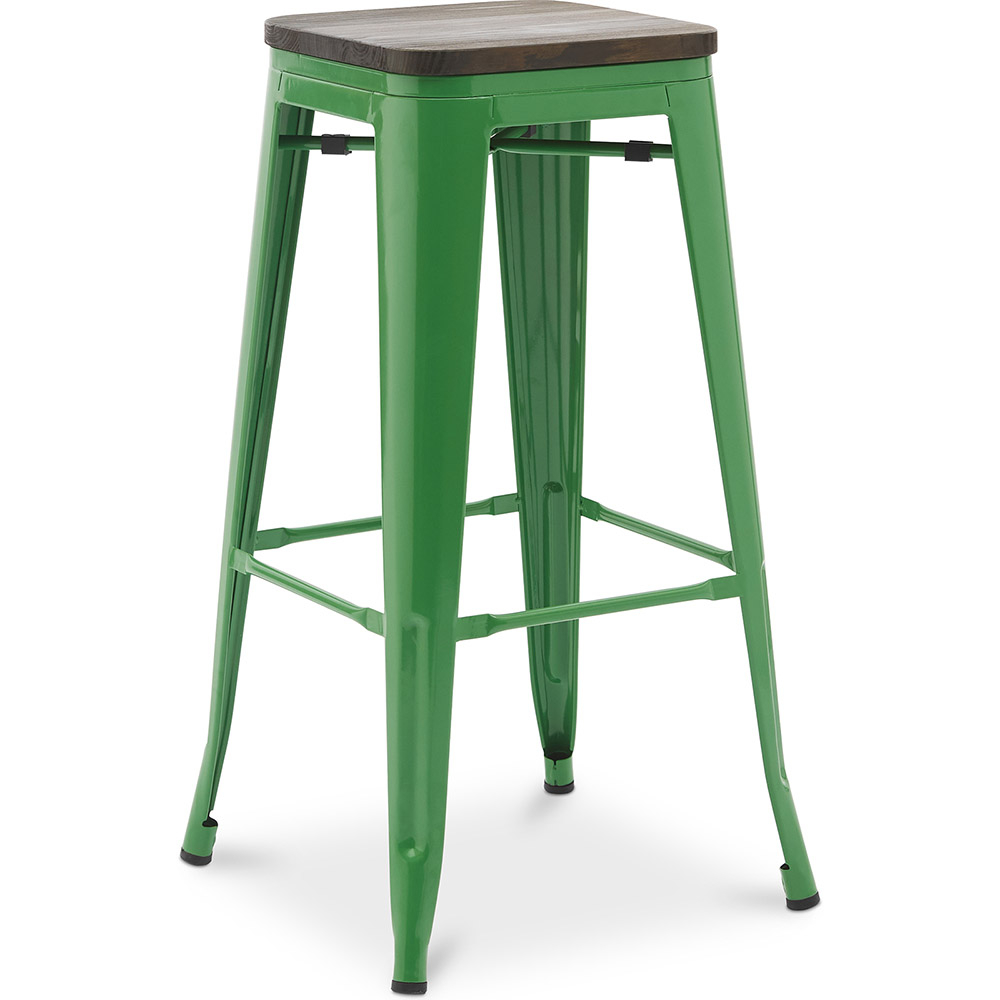  Buy Bar Stool - Industrial Design - Wood & Steel - 76 cm - New Edition- Stylix Green 60137 - in the UK