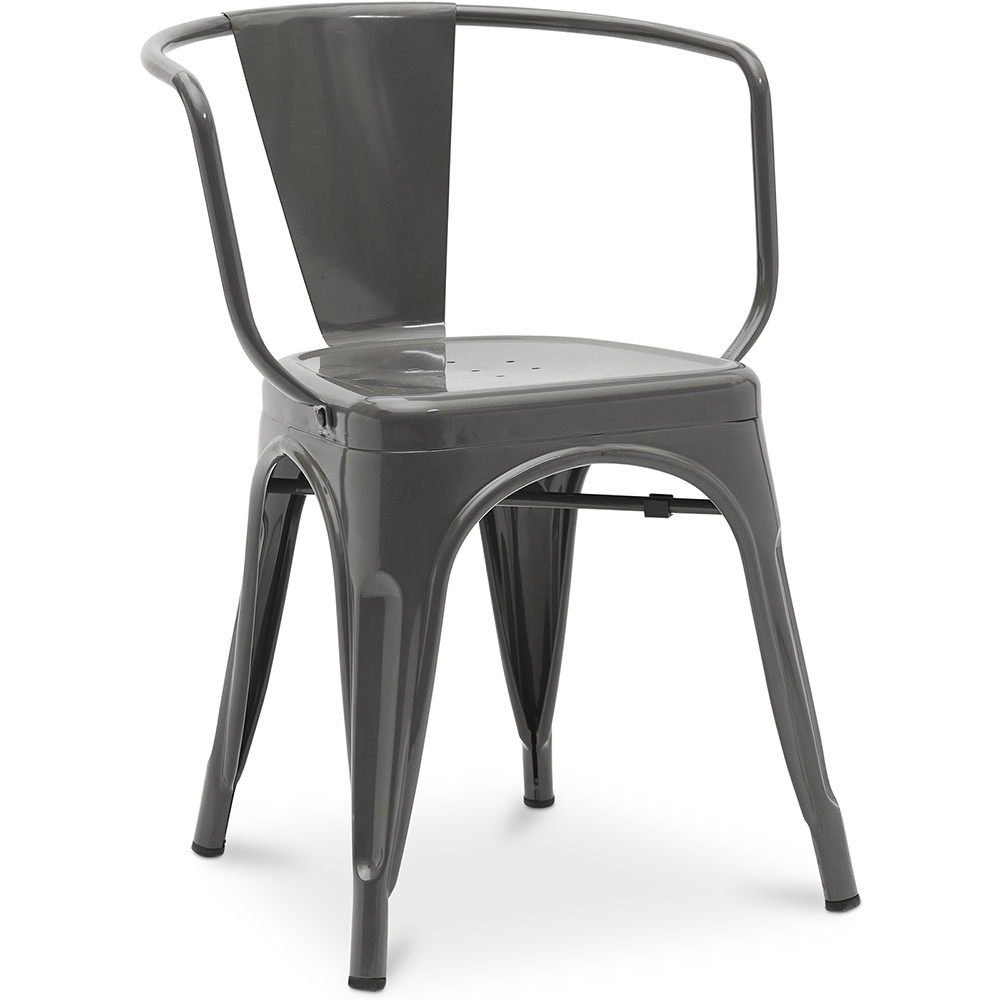  Buy Dining Chair with Armrests - Industrial Design - Steel - New Edition - Stylix Dark grey 60140 - in the UK