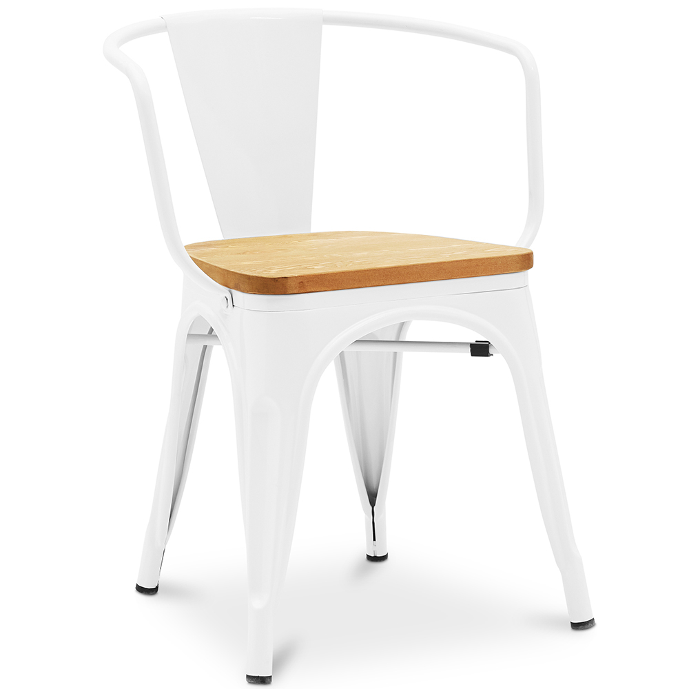 Dining Chair with Armrests - Industrial Design - Wood and Steel - New Edition - Stylix image 8