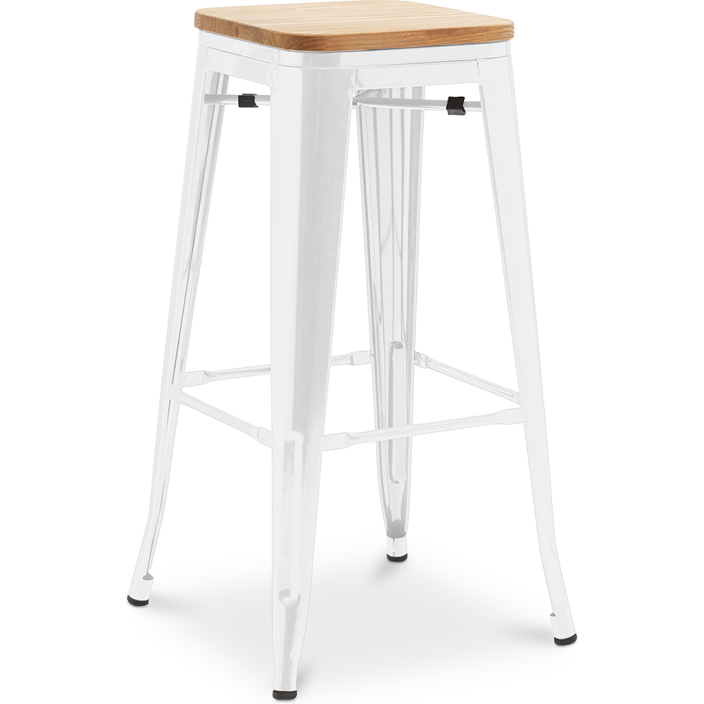  Buy Bar Stool - Industrial Design - Wood & Steel - 76cm - New Edition - Stylix White 60144 - in the UK