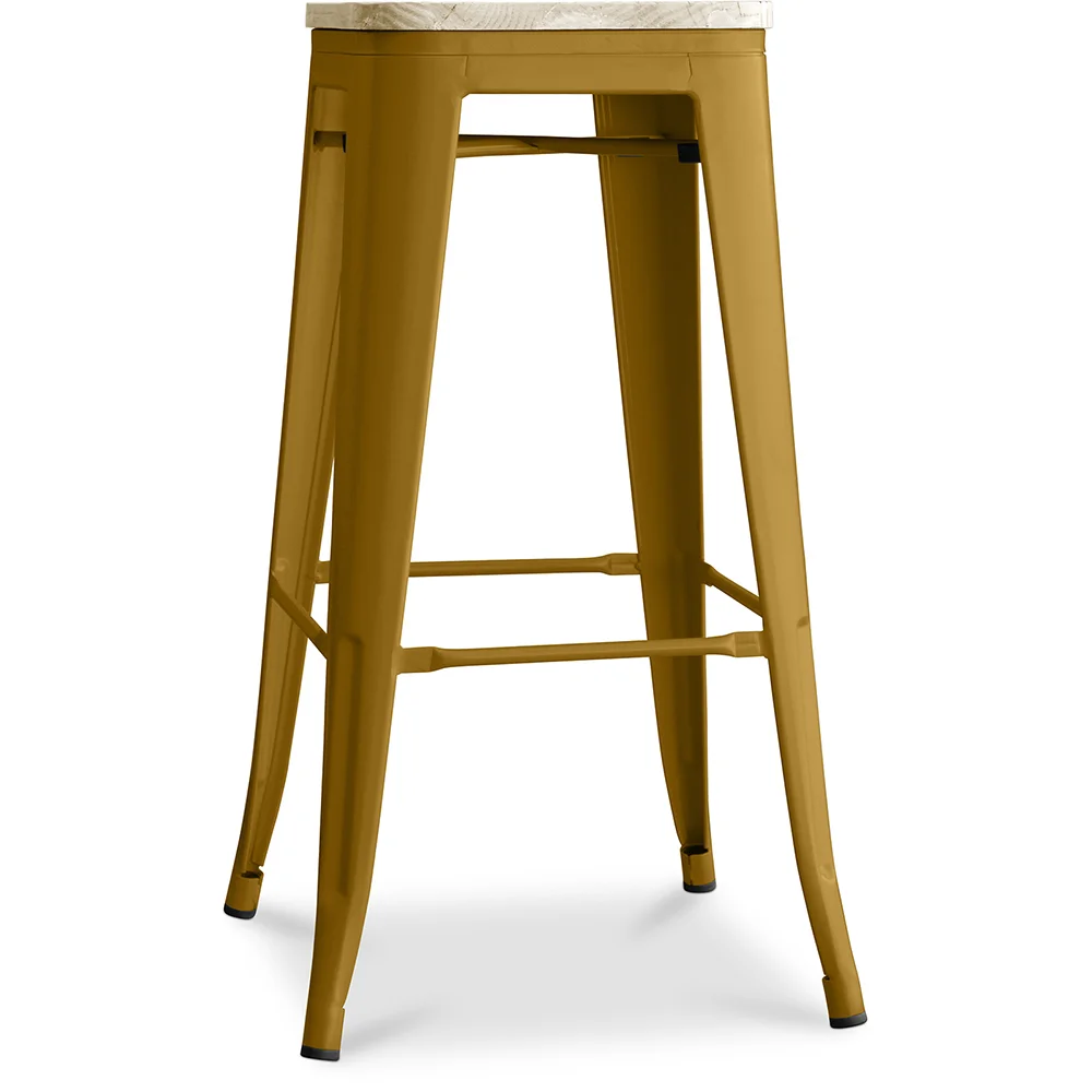 Bar Stool - Industrial Design - Wood & Steel - 76cm - New Edition - Stylix image 8