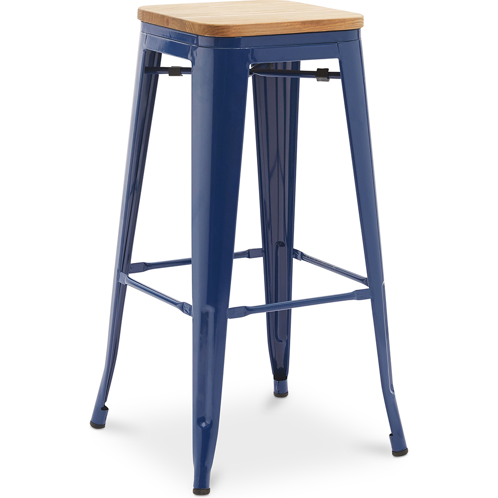  Buy Bar Stool - Industrial Design - Wood & Steel - 76cm - New Edition - Stylix Dark blue 60144 - in the UK