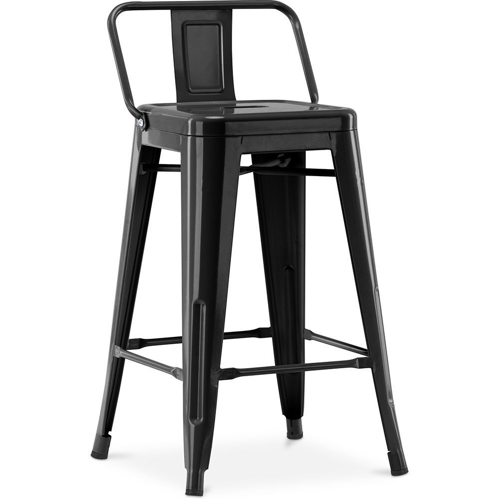 Bar Stool with Backrest Industrial Design - 60cm - Stylix image 8