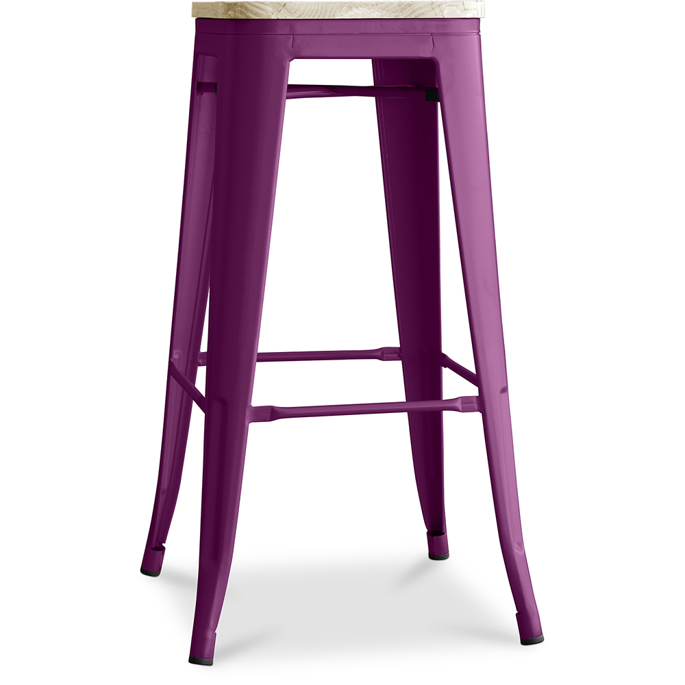  Buy Bar Stool - Industrial Design - Wood & Steel - 76cm - New Edition - Stylix Purple 60144 - in the UK