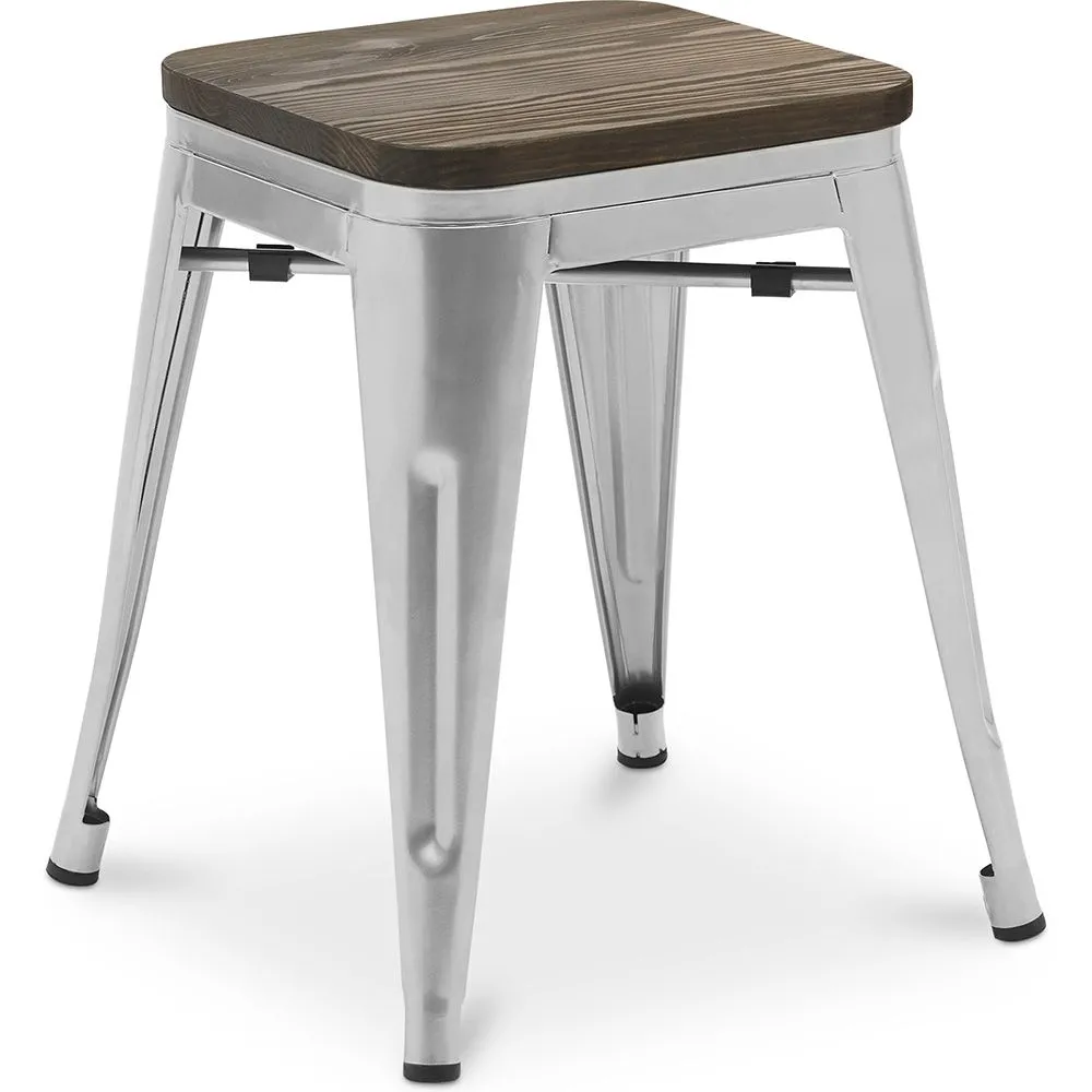 Industrial Design Bar Stool - Wood & Steel - 45cm - New Edition - Stylix image 8