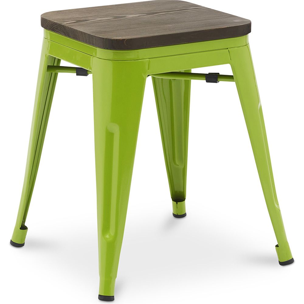 Industrial Design Bar Stool - Wood & Steel - 45cm - New Edition - Stylix image 8