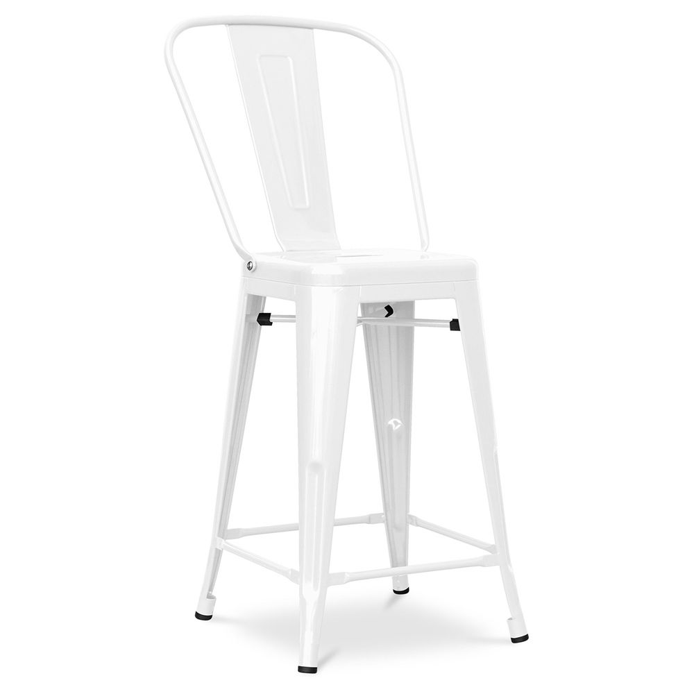 Bar Stool with Backrest - Industrial Design - 60cm - New Edition - Stylix image 8